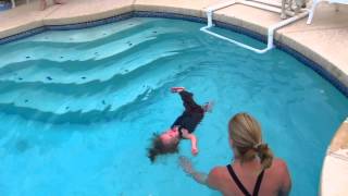 LILY 1 YEAR OLD LEARNS TO FLOAT [upl. by Htiffirg]