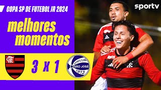 FLAMENGO 3 X 1 SÃO JOSÉ  MELHORES MOMENTOS  COPA SÃO PAULO DE FUTEBOL JR 2024  sportv [upl. by Edylc376]