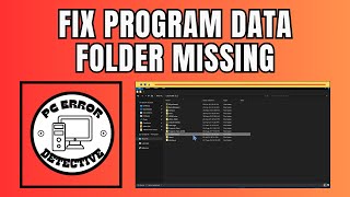 How to Fix Program Data Folder Missing on Windows 10 [upl. by Marrissa]