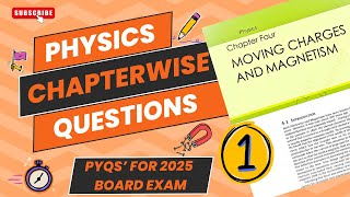 Physics Chapter wise Questions Class 12 Most Important Questions Board Moving charge amp magnetism [upl. by Nnaecarg430]