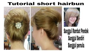 Sanggul Rambut PendekSanggul Rambut Sendiristep by step [upl. by Bayless]