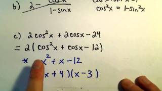 Factoring and Simplifying Trigonometric Expressions  Example 2 [upl. by Shakti]