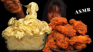 ASMR CHICKEN WINGS amp ALFREDO CREAMY PASTA MUKBANG Talking Sticky Eating Sounds Vikky ASMR [upl. by Landers497]