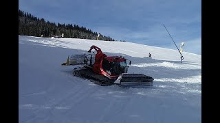 Pistenbully bei der Arbeit  Skifahren in Saalbach [upl. by Anowahs]