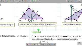 Líneas y puntos notables en un triángulo  Mediatriz y Circuncentro [upl. by Gayler]