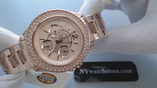 Womens Rose Gold Tone Fossil Stella Multi Function Watch ES3590 [upl. by Ailsun]