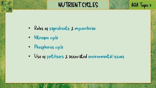 Nutrient Cycles  AQA A level Biology Topic 5 [upl. by Shaylah]