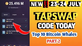 Top 10 Bitcoin Whales part 2 VIDEO CODE TAPSWAP  TAPSWAP VIDEO CODE  TAPSWAP CODE TODAY  TAPSWAP [upl. by Iem]