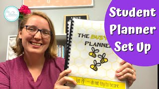 How I Set Up Student Planners  Busy Bee Homeschool Planner  Plan Prep Pray [upl. by Ruelu]