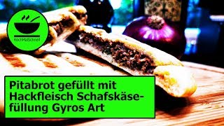 PitaBrot 🥟 mit Hackfleisch Schafskäsefüllung Gyros Art im OptiGrill von KochMalSchnell [upl. by Kuster]