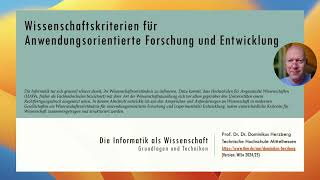 Wissenschaftskriterien für Anwendungsorientierte Forschung und Entwicklung [upl. by Nere]