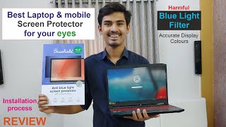 Ocushield Anti Blue Light Screen Protector for Laptops mobiles  Protects EYES from BLUE light [upl. by Nelleyram]