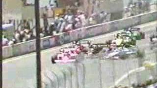 1984DetroitAccidente entre Nigel Mansell Michele Alboreto y Nelson Piquet [upl. by Fishman]