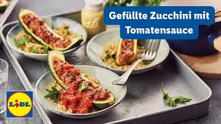 Gefüllte Zucchini  10 Minuten  Lidl Kochen [upl. by Aisila690]