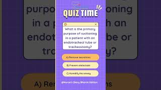 Suctioning of Endotracheal ET Tube Nursing MCQ Series 0185 nursequiz quiz [upl. by Zantos]