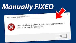 MSedgeexe Application Error Message Step by Step Tutorial [upl. by Cuthburt]