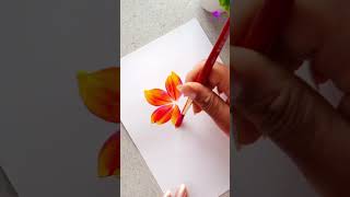 Easy flower strokes you must try 😃✨strokes flower painting shorts [upl. by Krein]