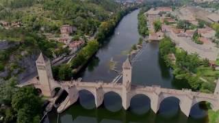 Cahors Bridge France Drone filming in 4k [upl. by Ennaxor]