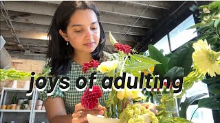 VLOG  trying popcorn maker floral arrangement class markets amp more [upl. by Burke559]