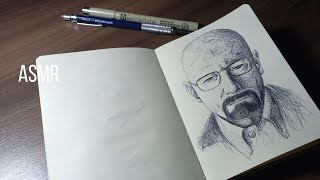 ASMR Drawing WALTER WHITE Breaking Bad [upl. by Moriyama]