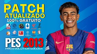 PATCH PES 2013 ATUALIZADO TEMPORADA 25 COM FACES REAIS  KITS  TRANSFERÊNCIAS  PES 2013 PC FRACO [upl. by Sessylu]