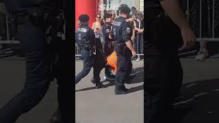 Eco protesters grabbed by police and dragged away upside down [upl. by Annot]