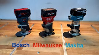 Bosch GKF 18v8 vs Milwaukee M18 FTR8 vs Makita DRT 50 welche Kantenfräse lohnt sich [upl. by Liebowitz464]