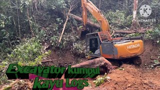 Hitachi zaxis 5G kumpul kayu tumbangan [upl. by Ennoryt]