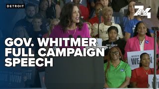 Michigan Gov Gretchen Whitmer takes campaign stage to support Kamala Harris against Donald Trump [upl. by Yremrej]