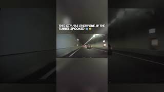 GTR Scaring everyone in the tunnel automobile flame racing trolface troolface carvideos loud [upl. by Roley6]