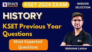 KSET 2024 EXAM  History  KSET Previous Year Questions  Abhishek Sir [upl. by Silisav]