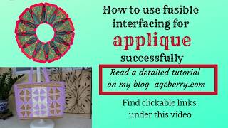 How to successfully use fusible interfacing for applique [upl. by Nivlac]