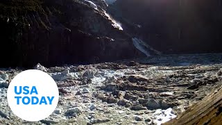 Alaskan glacial lake outburst prompts evacuations floods communities  USA TODAY [upl. by Leduar]