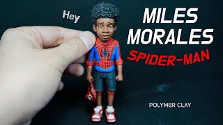 Sculpting Miles Morales Spiderman  Polymer clay tutorial [upl. by Raama]