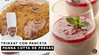 TRINXAT con panceta  PANNA COTTA de fresas  Cocina Abierta de Karlos Arguiñano [upl. by Aserret]