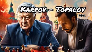 Karpov  Topalov Dos Hermanas 1994 • 10 [upl. by Ahsenek125]