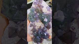 purple octahedral flourite speciman1380 including shipping for sale minerals [upl. by Nodnyl]