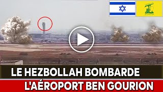 Israël Tel Aviv le Hezbollah bombarde laéroport Ben Gourion avec des dizaines de missiles [upl. by Ahsakat276]