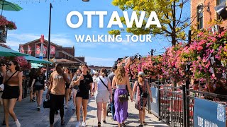 Ottawa Walking Tour Downtown amp ByWard Market  Beautiful Day 4K UHD [upl. by Abbye]