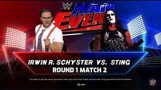 Round 1 Match 2 Irwin R Shyster vs Sting WWE 2K23 Mens Championship Tournament [upl. by Asiul761]