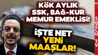 SGK Uzmanı Emeklilerin Net Zamlı Maaşını Hesapladı Kök Aylık SSK BağKur Memur Emeklisi [upl. by Sackman]