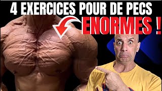 4 Exercices pour des Pectoraux ENORMES et FORTS 💪🏼🔥💯 [upl. by Garceau]