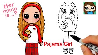 How to Draw a Cute Girl in Pajamas [upl. by Zora816]