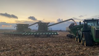 Running two combines in corn [upl. by Aillij]