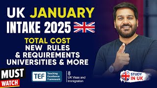 UK January Intake 2025 Total Cost New Requirements Universities amp More  UK Students Visa [upl. by Assiron]