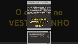 O que vai no Vestibulinho parte 3 vestibulinhoetec [upl. by Htilil622]