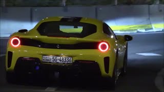 LOUD Ferrari 488 Pista w Straight Pipe Exhaust in Monaco  Police Accelerations amp Sounds [upl. by Thelma]