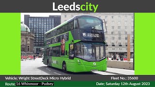 First Leeds Leedscity  Wright StreetDeck Micro Hybrid  35600 YE69YFX [upl. by Shelburne579]