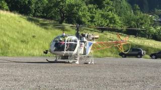 Lama Helicopter SA315 startup and takeoff [upl. by Tildi]