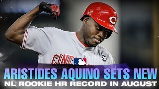 Reds Aristides Aquino sets new a home run RECORD in August [upl. by Aniweta]